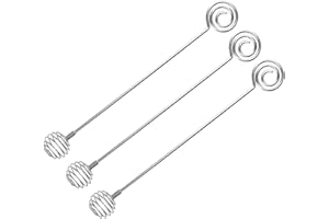 Baluue 3pcs Stainless Steel Honey Dippers Spiral Honey Whisking Rods for Household Syrup Mixing and Drizzle