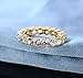 GEMSME 18K Yellow Gold Filled Cubic Zirconia Eternity Band Ring for Women