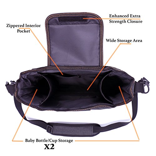 Best Universal Stroller Organizer Bag with Double Two Drink Cup Holders for Smart Moms - Baby Umbrella Stroller Storage Accessories for Shower Gifts Ideas - Bonus Shoulder Strap and Hook