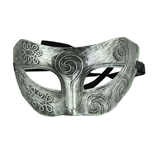 Lookatool Retro Roman Gladiator Halloween Party Facial Masquerade Mask - Silver