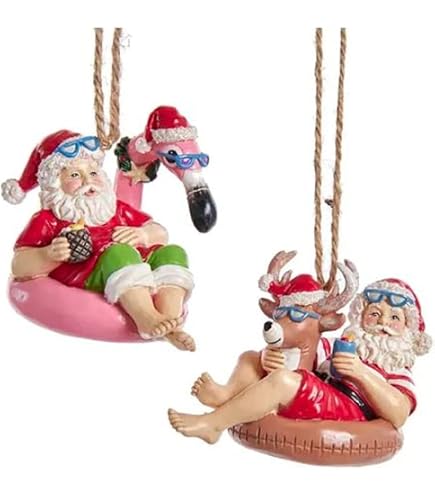 Weihnachtsbaum-Anhänger 'Christmas Is Better At The Beach' – Weihnachtsmann In Hängematte, 10,2 Cm