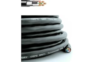 12vMax Electronics 14 Gauge 7 Way Conductor Extension RV Trailer Wire Cable Wiring Insulated - 25 Feet 14/7, CCA Copper Clad Aluminum