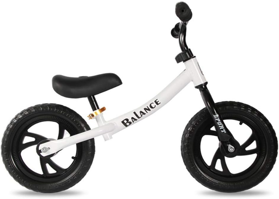 RCIN Balance Bike, 12 Inch No Pedals Lightweight Kids Bike First Bike for Kids Girl Boy from 3-8 Years Old, Non-Inflatable Foam Tire with Adjustable Handlebar Saddle-White