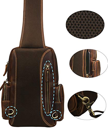 LANNSYNE Men & # 39; S Body Bag, Genuine Leather, Nigeria | Ubuy