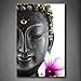 Purple Buddha Statue With White And Purple Flower Wall Art Painting Pictures Print On Canvas Flower The Picture For Home Modern Decoration (Stretched By Wooden Frame,Ready To Hang)