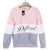 LAISIYI Autumn Winter Fleece Letter Different Print Casual Sweater Mix Color Pullover