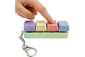 Cute Macaron Color Keyboard Fidget Toy Keychain/Portable Stress Relief Fidget Toys for Adults/Mini Clicker Keyboard Fidget fo