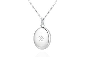 STARepublic 925 Sterling Silver Starburst Pendant Locket Necklace for Women