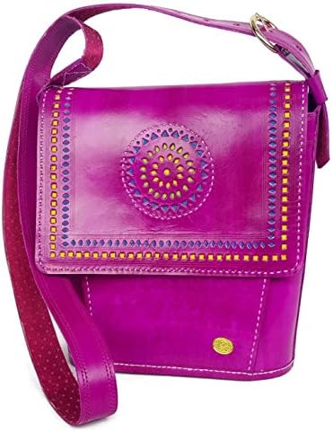 Tarini Designer Fuchsia shoulder bag Genuine leather handmade sling bag womens Leather Messenger bag
