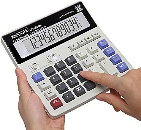 XINPENGFA Desktop Office Calculator 12 Digit Display and Big Button, Basic Business Calculator