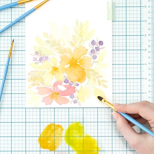 We R Memory Keepers Glass Cutting Mat, White, Sturdy Craft Work Surface, Easy Cleanup, Measuring, Draw Straight Lines, Good for Polymer Clay, Ink, Paint, Card Making, Paper Cutting, and More