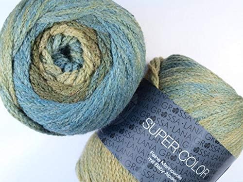 Lana Grossa Super Color 116 Light Turquoise/Yellow Green/Green 100 g