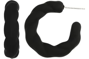 RUOFFETA Twisted Rope Round Hoop Earrings, Lightweight C Shape Candy Earrings for Women