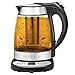Chefman Electric Glass Digital Tea Kettle with FREE Tea Infuser,360 Degree Swivel Base,Built-In Precision Temperature Control Panel Base & Keep Warm Function,Removable Tea Infuser,1.7 Liter/1.8 Quart