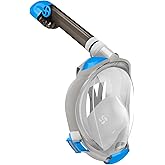 Greatever G2 Full Face Snorkel Mask with Latest Dry Top System,Foldable 180 Degree Panoramic View Snorkeling Mask with Camera Mount,Safe Breathing,Anti-Leak&Anti-Fog