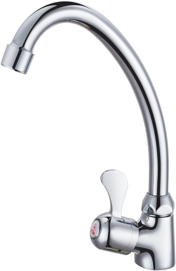 Grifería de cocina de una manija Solo grifo de cocina fría de cobre