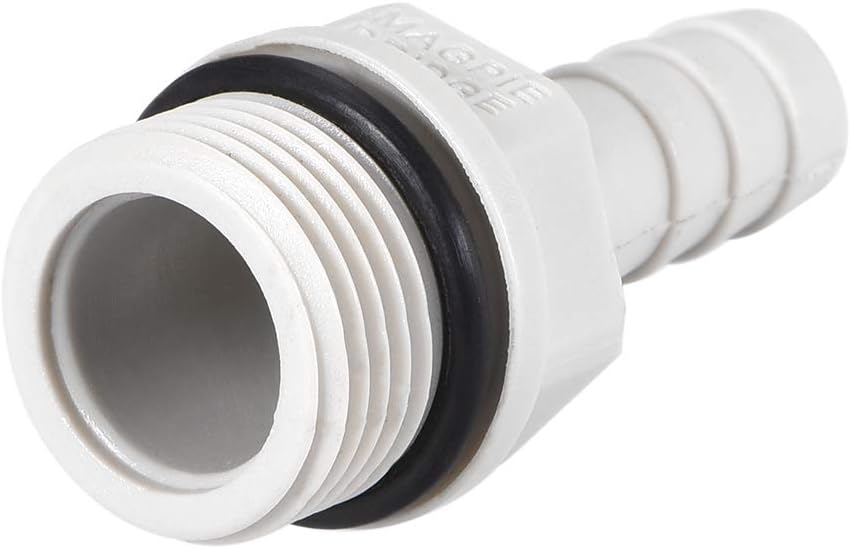 sourcing map PVC Barb Hose Fitting Connector Adapter 8mm or 5/16" Barbed x 3/8" G Male Pipe 6pcs, Grey, 5/16" x G3/8 - Image 4