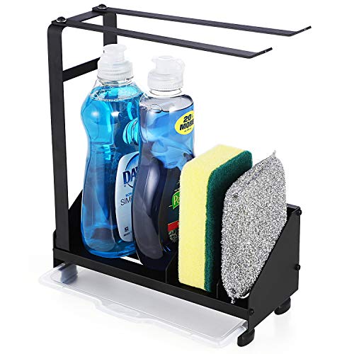 Kitchen Sink Caddy Organizer Sponge Soap Scrubbers Holder with Drain