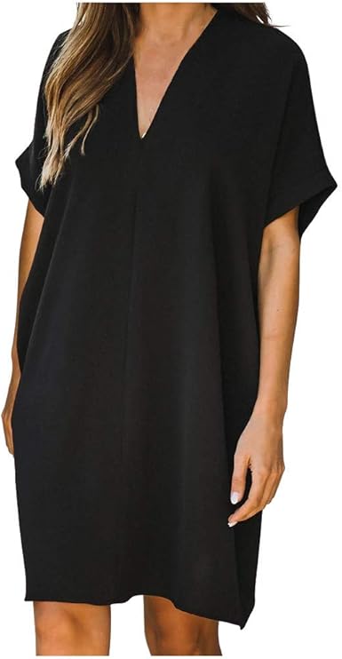 ladies black shift dress with sleeves