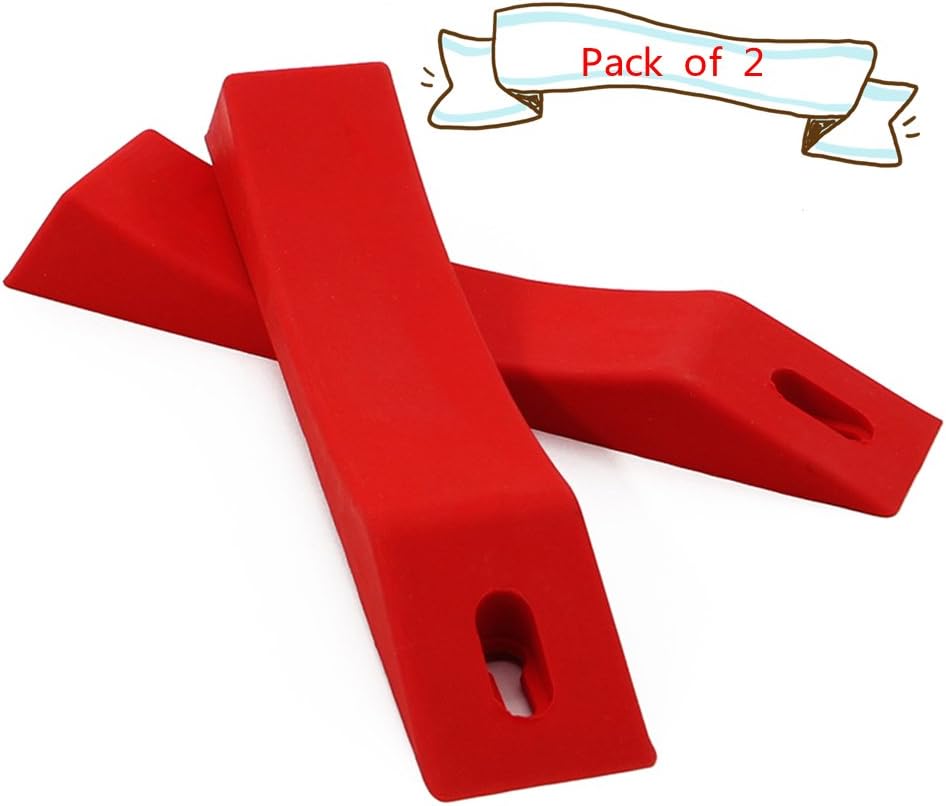YYGIFT 2 Pack Deadlift Barbell Jack Alternative Wedge Used as Load Unload Weight Plates for Fitness Exercise Sports Strength Bodybuilder Athlete Cross Training -Red