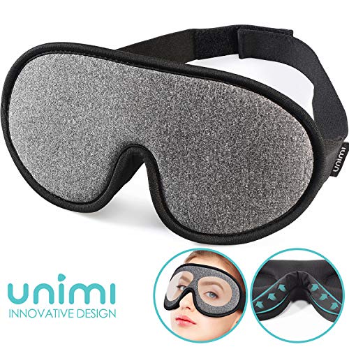 Sleep Mask,Unimi Eye Mask for Sleeping 3D Breathable Memory Foam Contoured Modular Nap/Travel/Shift Work Sleeping Mask,100% Lights Blockout Sleep Mask for Men Women, Soft Comfort Eye Shade Cover