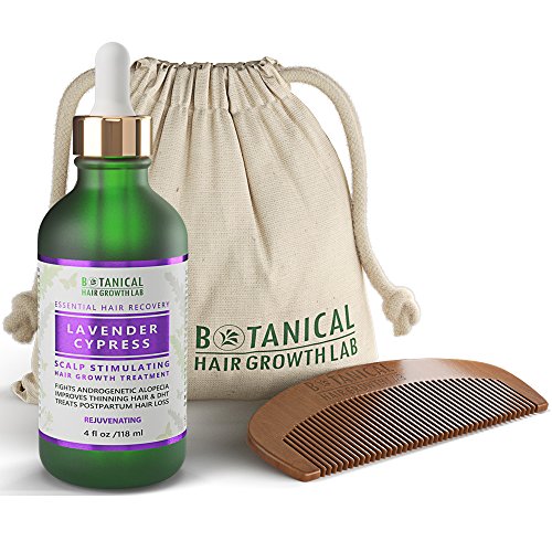 Botanical Hair Growth Lab Scalp Stimulating Treatment Lavender – Cypress for Hair Loss and Hair Thinning Prevention DHT Blocker Postpartum Alopecia Pre-shampoo Organic Hair Growth Oil 4 Fl Oz