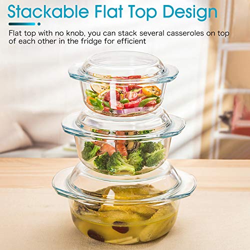 Clear Round Glass Casserole Dish With Glass Lid Oven Safe Glass