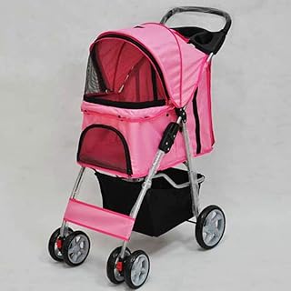 BTIR Hundekinderwagen for kleine Hunde Räumungs, Pet Stroller 4 Räder Posh Folding wasserdichte bewegliche Reise Katze Hund Spaziergänger mit Becherhalter