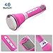 VERKB Universal Wireless Microphones, 3-in-1 Portable Karaoke Player KTV With Bluetooth Wireless Speaker Compatible for Apple Iphone Android Smartphone Pc(Quite Pink)
