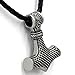GuoShuang Odin Thor's Mjolnir Pendant Viking Necklaces Pendants Jewelry Scandinavian Clear Details Silver Chain