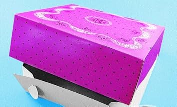 50 Tortenkartons einteilig, Pappe eckig 32 cm x 32 cm x 11 cm pink