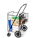 Jumbo Size Folding Shopping Cart with Double Baskets 150 lb Capacity, w/Spinning Wheels, Grocery Shopping Made Easy Utility Cart