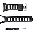 SENCATO Watch Band Compatible with Suunto Ambit, Soft Tpu Rubber Replacement Watch Strap for Suunto Smart Watch Ambit Series 1/2/2S/2R/3 Sport/3 Run/3 Peak, Black