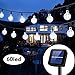 Bolansi Outdoor Solar String Lights 60LED 33FT Crystal Globe Balls Patio Lights with 8 Modes Waterproof Solar Powered for Garden Xmas Yard Home Party Porch Wedding Christmas Trss Decor (Cool White)