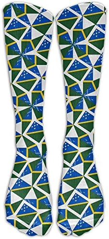Solomon Islands Flag Artascope Flower Unisex Compression High Socks Novelty Design Casual Comfort Sock For Running Sports