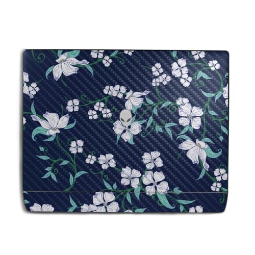 Carbon Fiber Laptop Skin Compatible with Alienware 18 Area-51 (2025) - White Fr…