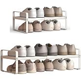 Yagizaai Expandable Shoe Rack, Closet Shoe Organizer, 7" High, 15"-24" | 1-Tier Heavy-Duty Metal Construction; Adjustable Width Design; Compact Shoe Storage for Entryway, Bedroom &amp; Small Spaces