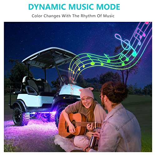 10L0L Golf Cart Bluetooth LED Underglow Strip Light Kit Waterproof Neon