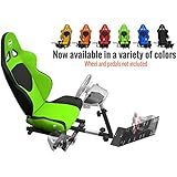 Openwheeler GEN2 Racing Wheel Stand Cockpit Green on Black | Fits All Logitech G29 | G920 | All Thrustmaster | All Fanatec Wheels | Compatible with Xbox One, PlayStation, PC Platforms