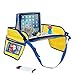 Kids Travel Tray- Comes with Dry Erase Board and Markers- iPad/Tablet Holder- Snack, Play and Stay Organized by Car Seat or Plane, (Blue/Yellow)- by Made Simple