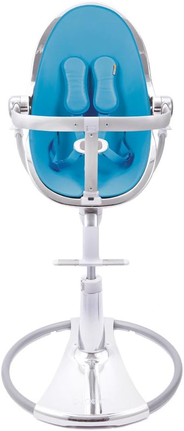 Bloom Fresco Chrome Contemporary High Chair Special Edition Silver/Bermuda Blue