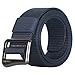 FAIRWIN Tactical Belt, Military Style Webbing Riggers Web Gun Belt with Heavy-Duty Quick-Release Metal Buckle (Black) (Black-2 Ply, S 30