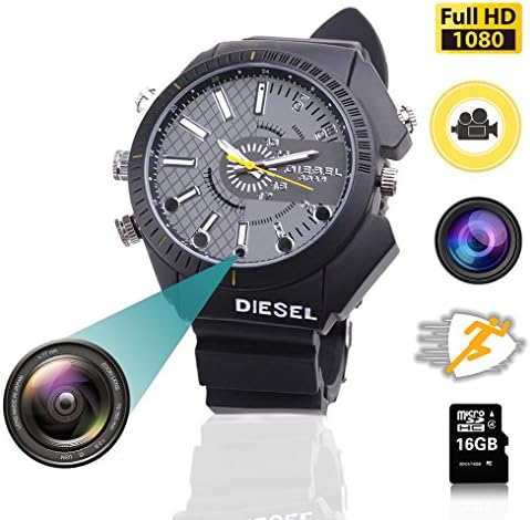 Hidden Camera,HD 1080P 16GB Wrist Smart Watch Camera HD 1080P Infared Night Vision Mini Camera