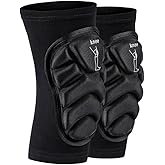 PISIQI Knee Pads Compression Leg Sleeve Knee Brace Sleeve Thickening Anti-Collision Sponge Thick EVA Foam Padding for Basketball, Football & Volleyball Hiking Wrestling Protector Gear (Black, X-Large)