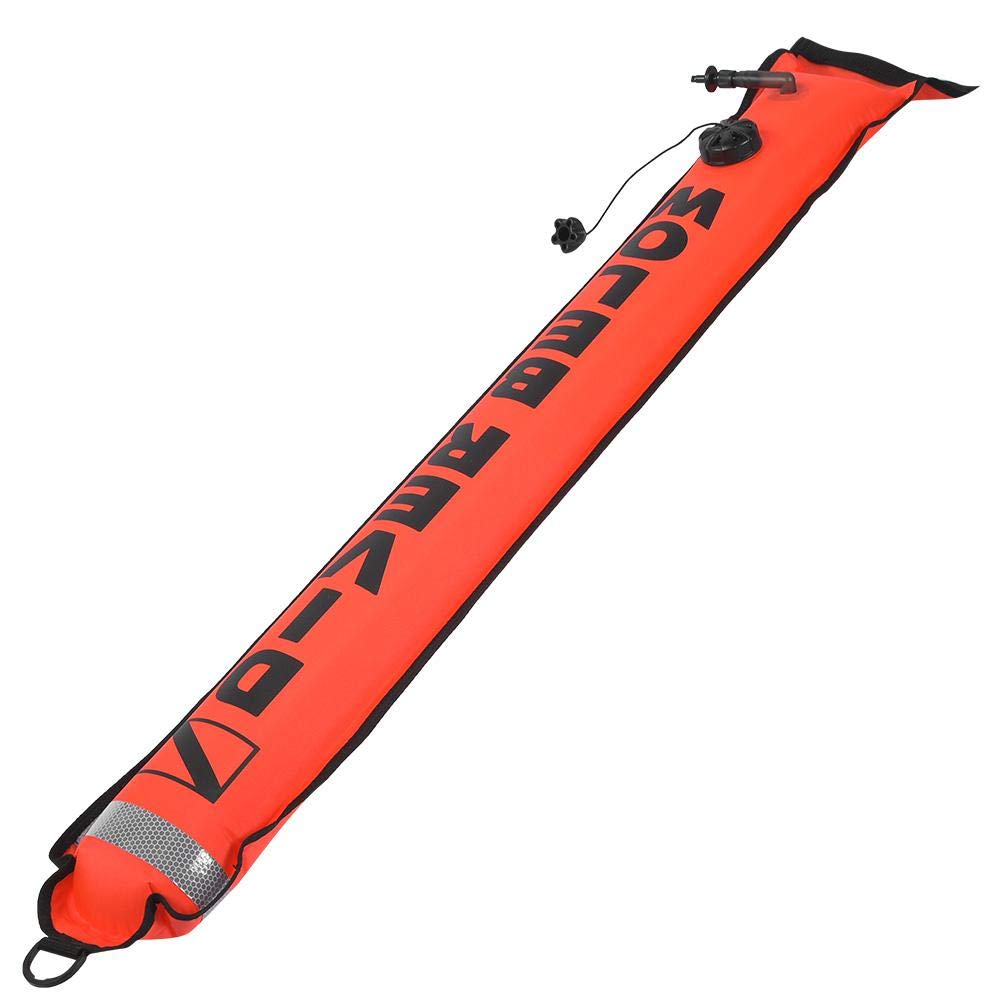 Tbest Inflatable Marker,6FT Diving Marker with High Visibility Reflective Band Inflatable Scuba Diving SMB Signal Marker Buoy Accessory Diving Safety Gear(Orange)