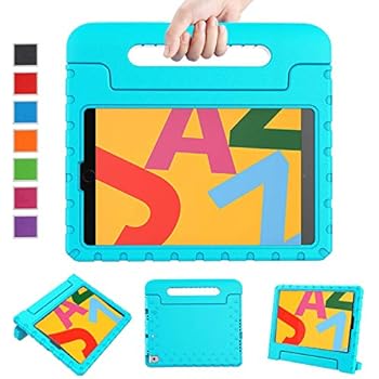 LTROP iPad 10.2 Case, iPad 7th Generation Case, iPad 10.2 2019 Case for Kids, Light Weight Shock Proof Stand Handle Kids Case for Apple iPad 7 10.2-Inch 2019 Latest Model and Air 3 - Turquoise