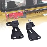 omotor Hi-Lift Jack Hood Mounts Brackets Fit Jeep Wrangler CJ 1944-1986/ YJ 1987-1995/TJ 1997-2006 (Pair, Black)