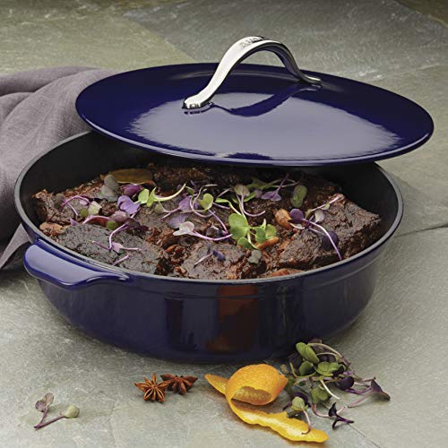 Anolon Vesta Cast Iron Braiser / Short Cast Iron Dutch Oven 5 Quart