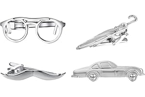 RunootPR Silver Gold Black Tie Clip Set for Men Unique 4Pcs Tie Clips Personalized Party Wedding Birthday Jewelry Gift