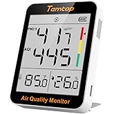 Temtop Air Quality Monitor Indoor Thermo-Hygrometer - PM2.5, AQI, Temperature, and Humidity Meter for Home, Office, or School, Air Quality Measurement, 60-Day Battery Life